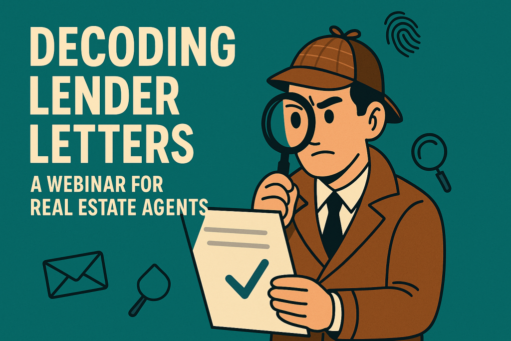 Real estate agent reviewing a lender letter with magnifying glass — decoding pre-approval questions for agents
