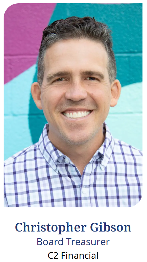 Chris Gibson serving as Board Treasurer on The Center for Active Living's staff and board page in West Seattle