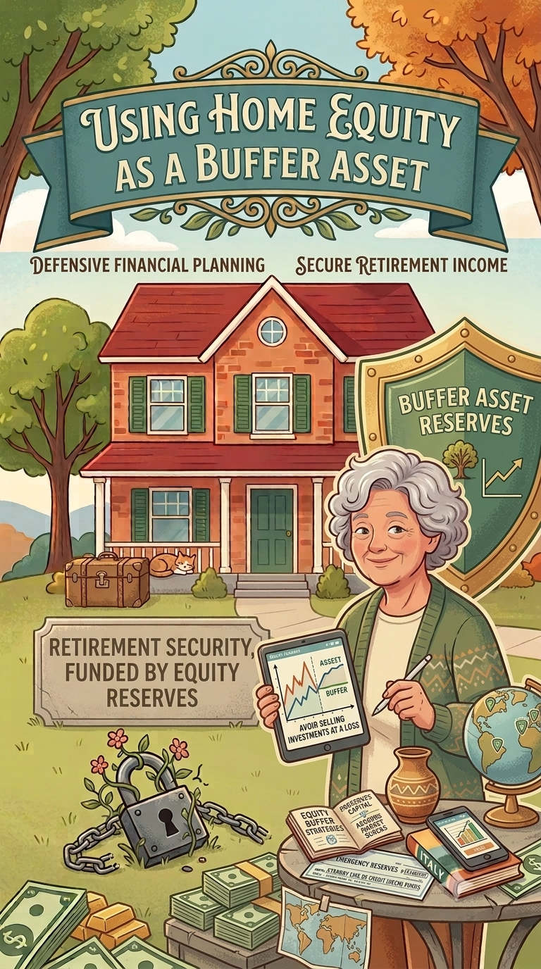 Home equity used as a buffer asset so a retiree can avoid selling investments at a loss during a down market