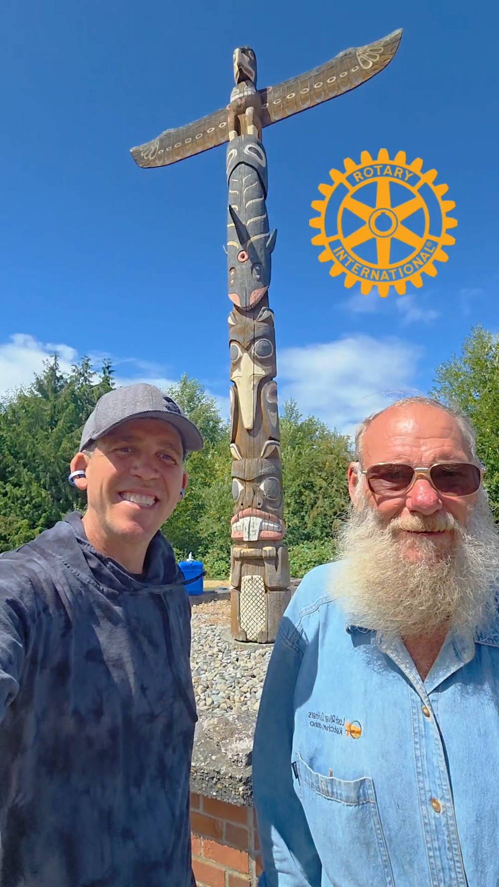 Christopher Gibson and Tom Wise of the Rotary Club of West Seattle at the August 1 Rotary Viewpoint Park cleanup